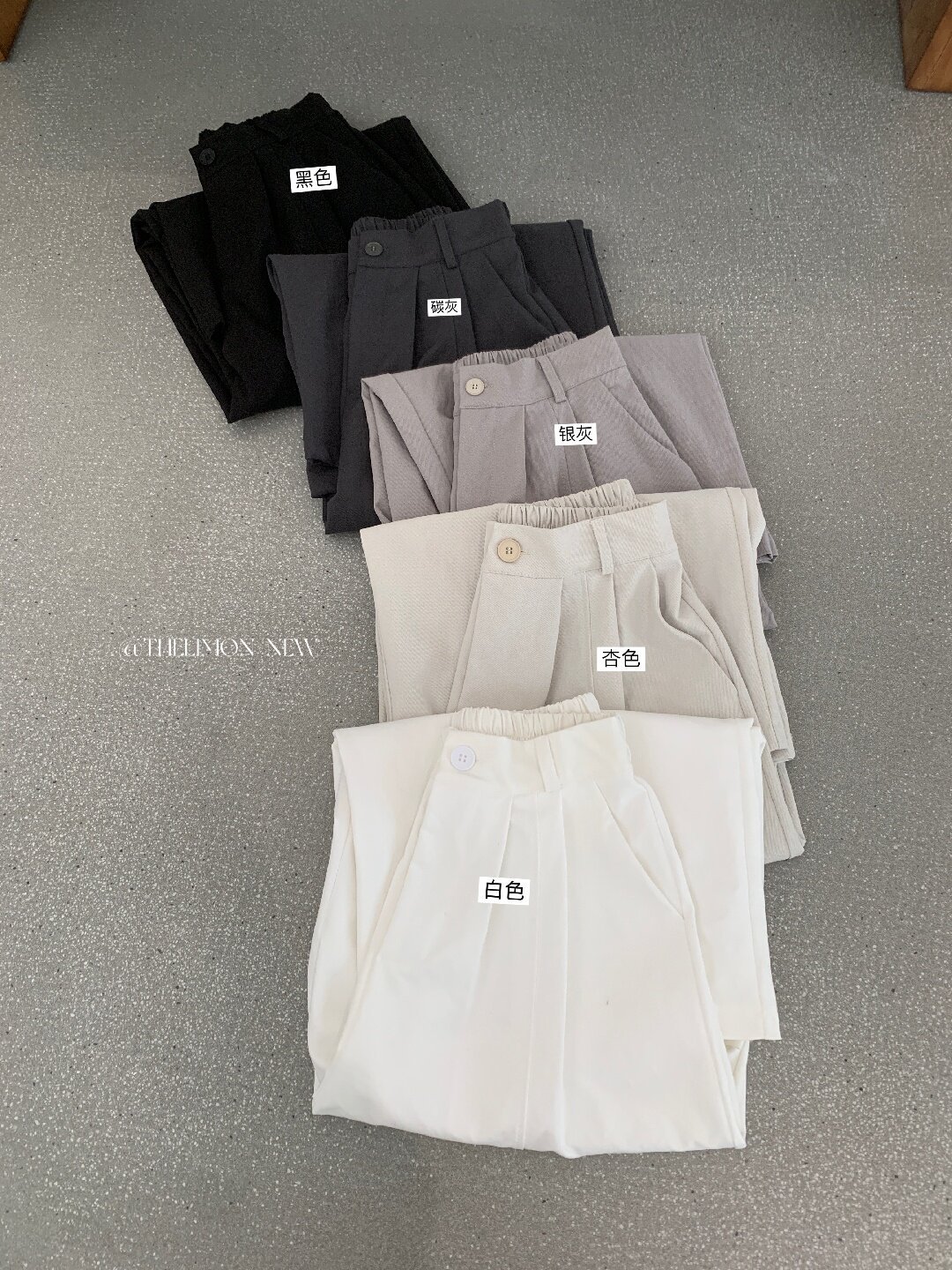 Quần culottes nữ ống rộng cạp cao dáng suông phong cách tối giản — màu đen, Xám cacbon, Xám bạc, màu trắng chi tiết 32