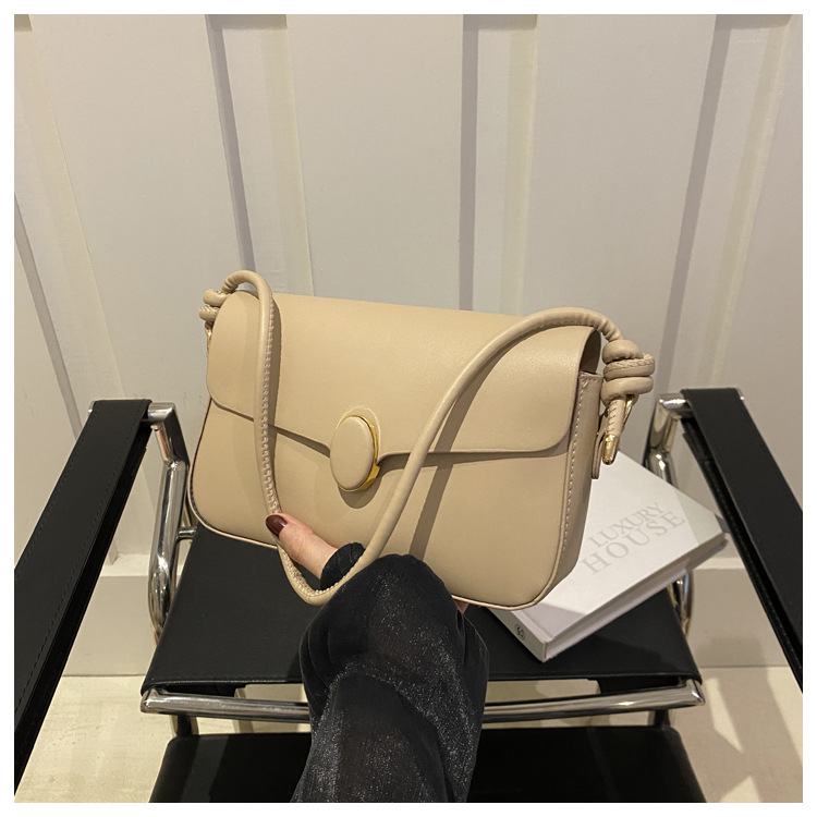 Small Square Shoulder Bag For Women Solid Colour Simple Style_voghion.com