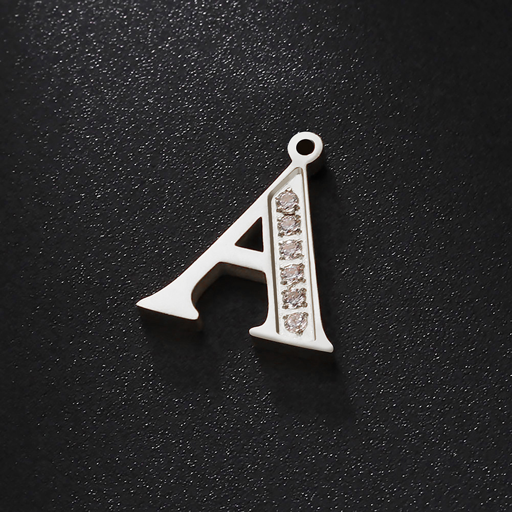 Simple Style Letter Stainless Steel Plating Inlay Zircon Charms display picture 4
