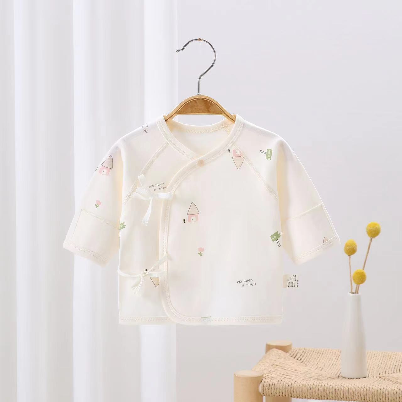 Children's Baby Half-back Clothes Newborn Solid Color Elegant Spring Four Seasons Clothes Newborn Clothes Monk Clothes for Men and Women