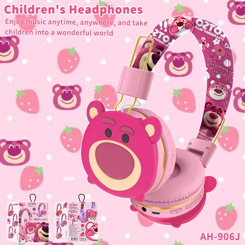 Nuevo comercio exterior transfronterizo serie AH - 906 auriculares Bluetooth para niños deportes animados lindos plegables