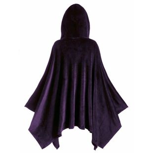 Bat Style Loose Gold Velvet Cloak Short Cape Halloween Cloak Warm Coat Stage Coat