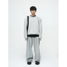 MTLCLOTHES男装|2023秋款新品韩式简约风宽松纯色垫肩卫衣套装潮