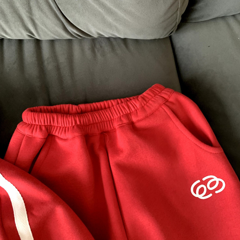 儿童套装男童秋装衣服2025秋季韩版新款中小童红色休闲运动两件套|undefined
