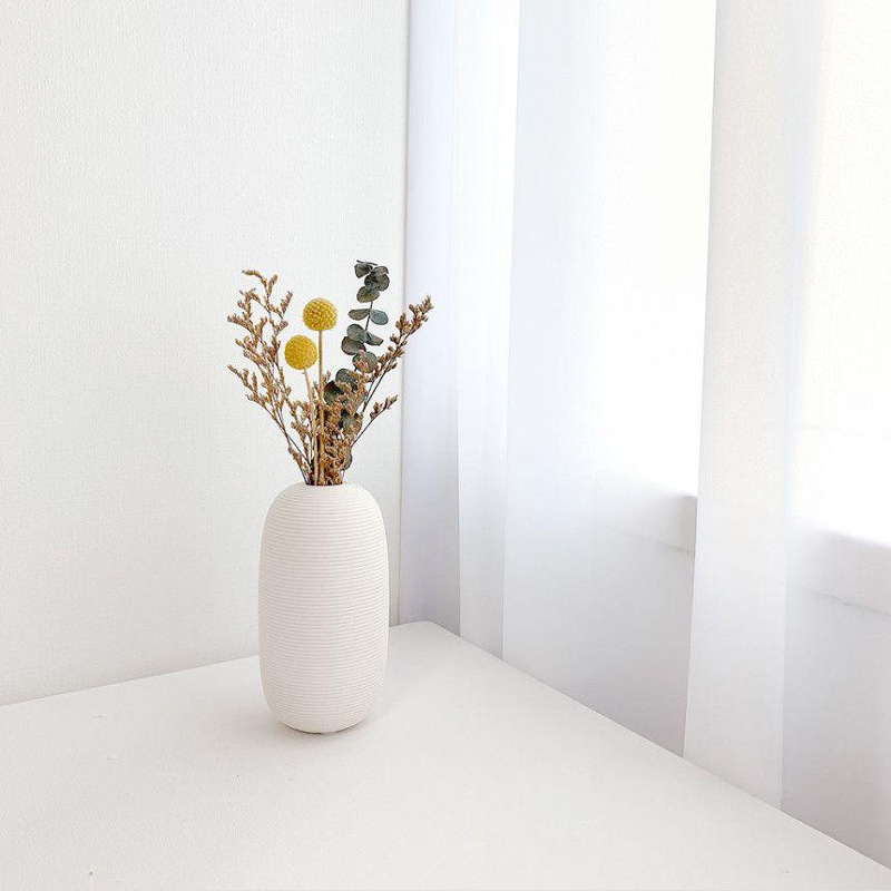 Estilo nórdico ins florero de Cerámica Blanca Flor seca tienda de ropa decoración estilo silencioso arte sala de estar decoración suave