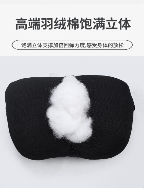 Air Car Cushion Lumbar Support Driver's Seat Lumbar Support Car Backrest Lumbar Support Inflatable Breathable Linen Black Technology