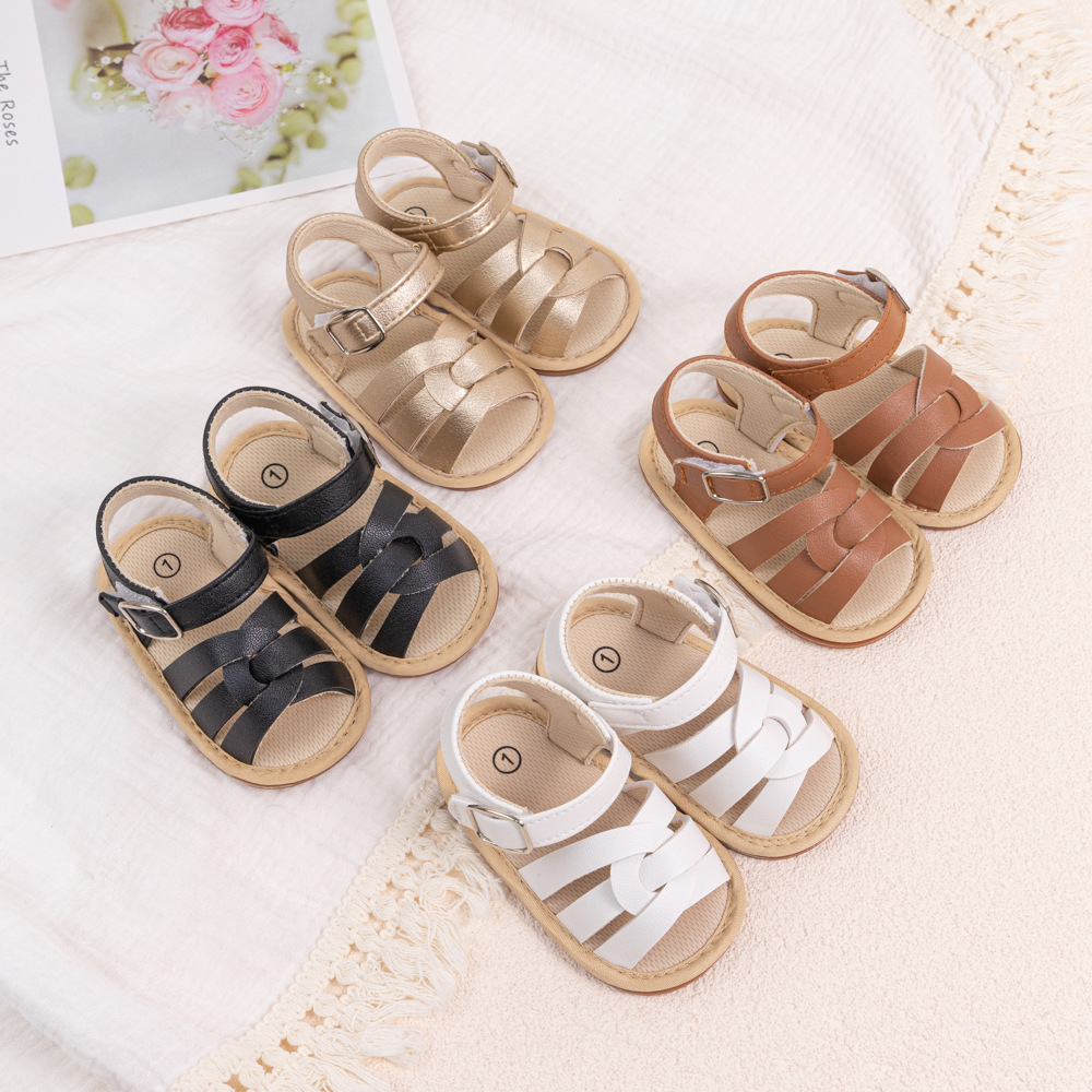 0-1 Years Old Summer New Baby Toddler Shoes Non-Slip Soft Rubber Sole Velcro Baby Shoes Casual Men's and Women's Sandals