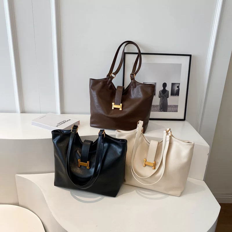 Handbag retro demi-season tote, capacious universal bag, high-quality style