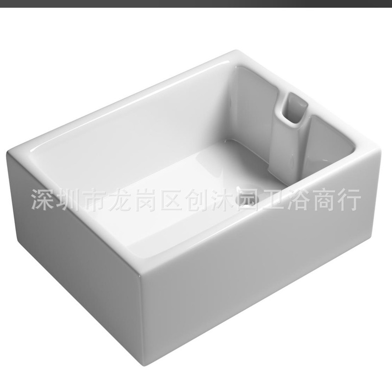 レトロなアメリカの台所の耐火物の陶磁器の水槽の大きい単槽の白い前置版の埋め込み式の野菜のたらいの皿洗いの池|undefined