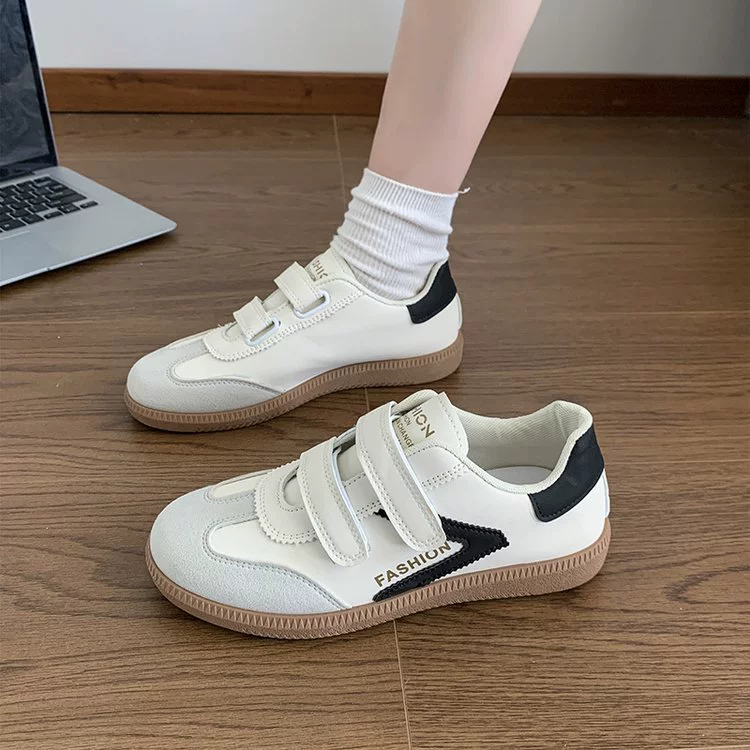 Оптовые кроссовки на липучках 2025: новые повседневные белые кроссовки в простом студенческом стиле, экспортные, большие размеры, немецкие тренировочные кроссовки