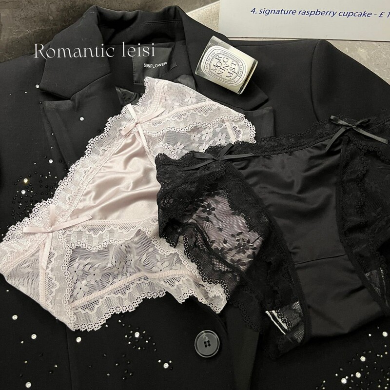 Walt Satin Panties Women's Lace Sexy Charming Girl's Low Waist Pure Cotton Crotch Pure Desire Bow Briefs Shorts