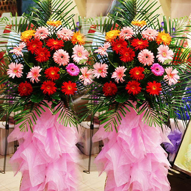 Opening flower basket three-legged stand fresh flowers same city express delivery business moving celebration opening flower basket country 1-2 hours arrival