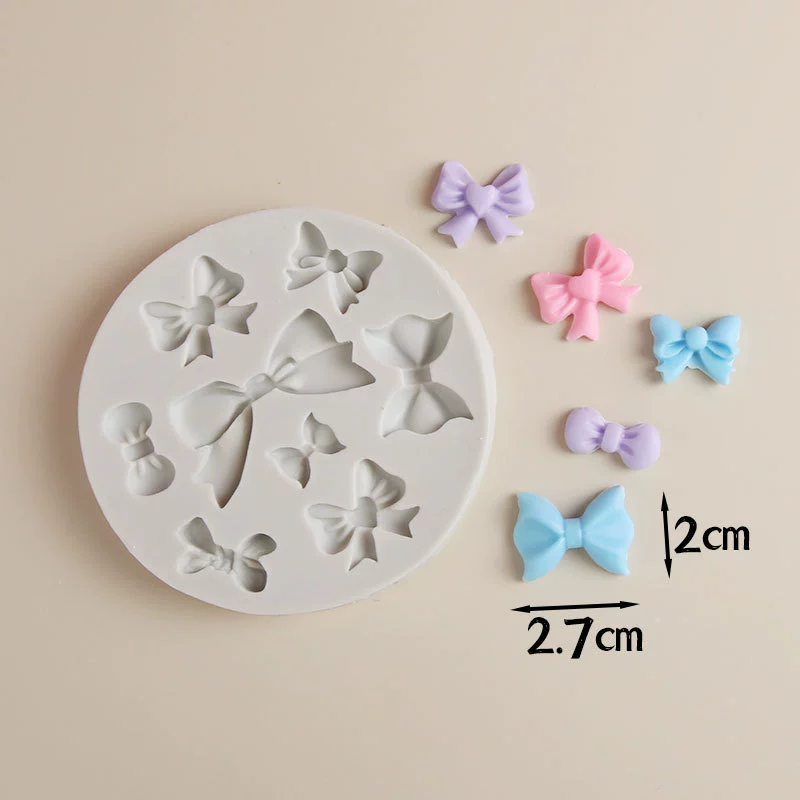 Diverse silicone mold with bow, fondant, DIY