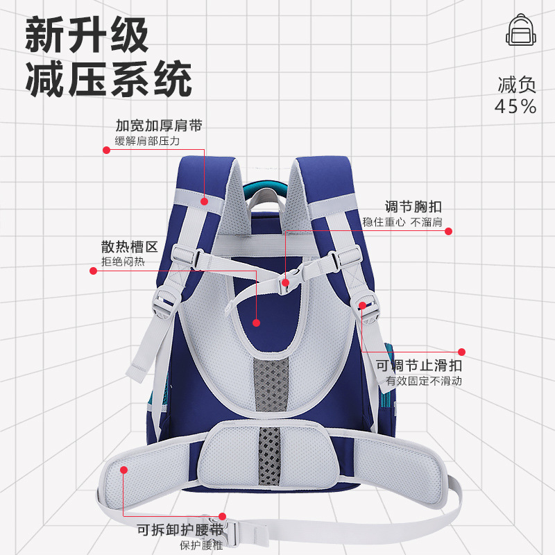 Nueva mochila de cintura para estudiantes de primaria mochila de niños 1 - 3 - 6 grados para niños y niñas mochila de hombro de gran capacidad
