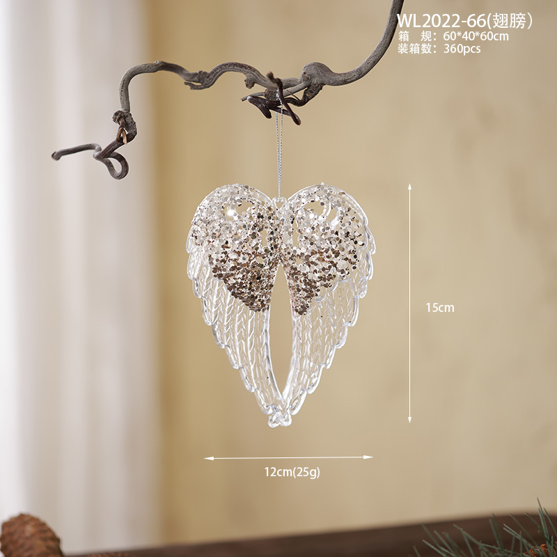 Nuevos productos transfronterizos transparentes copo de nieve acrílico decoraciones de árbol de Navidad guirnaldas bolsas de regalo colgante diseño accesorios colgante