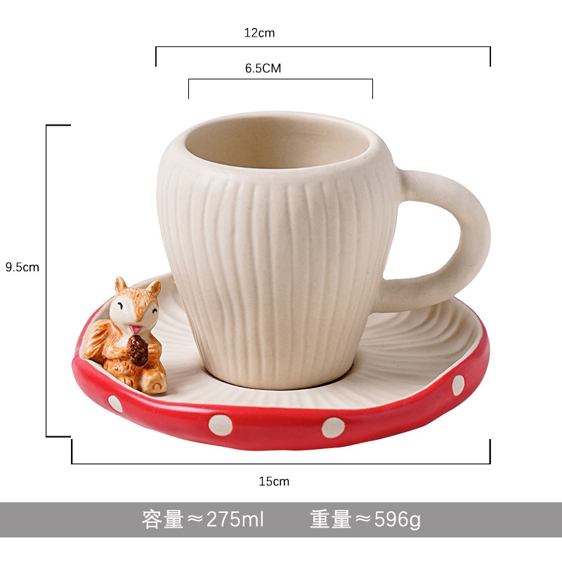 エコライフ高価値赤キノコ高温耐性セラミック食器アフタヌーンティーフラワーティーポットケトルカップソーサーデザートプレート|undefined