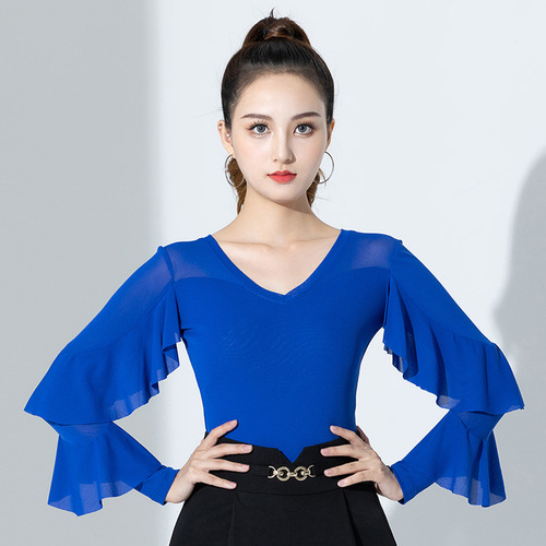  Latin dance clothing new tops modern dance practice clothes national standard dance clothes adult mesh one-piece performance clothes