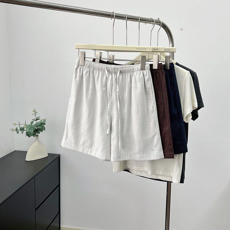 U+ Same Style Linen Beach Shorts, Thin and Loose, Large Size, Elastic Waist with Drawstring, Old Money Style Bermuda Shorts, High-End Breathable U+ Same Style Linen Beach Shorts, Thin and Loose, Large Size, Elastic Waist with Drawstring, Old Money Style Bermuda Shorts, High-End Breathable