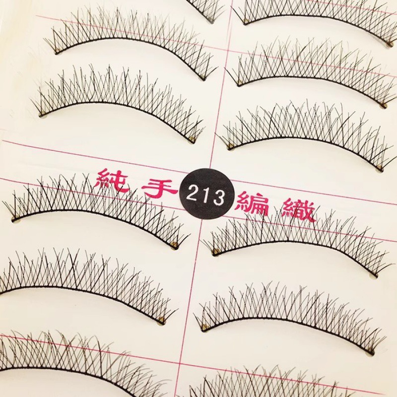 On behalf of Taiwan handmade false eyelashes Japanese natural eyelashes 213 short cross 215# cotton stalk 10 pairs