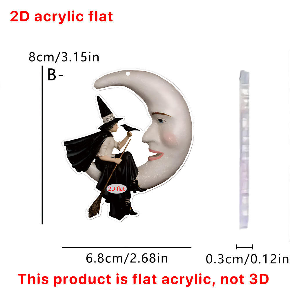 Transfronterizos Halloween Luna en brujas diálogo y dibujos animados pequeños fantasmas plano acrílico fiestas decoración colgante