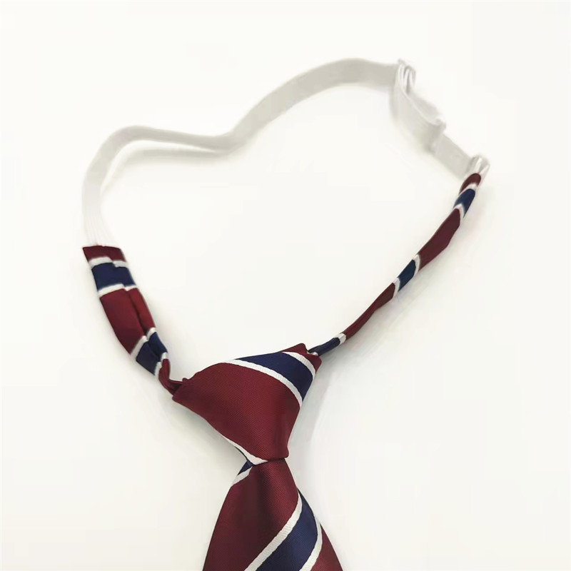 Liang tie male and female junior high school school wind tie collar flower JK uniform dress accessories wine red stripe Other