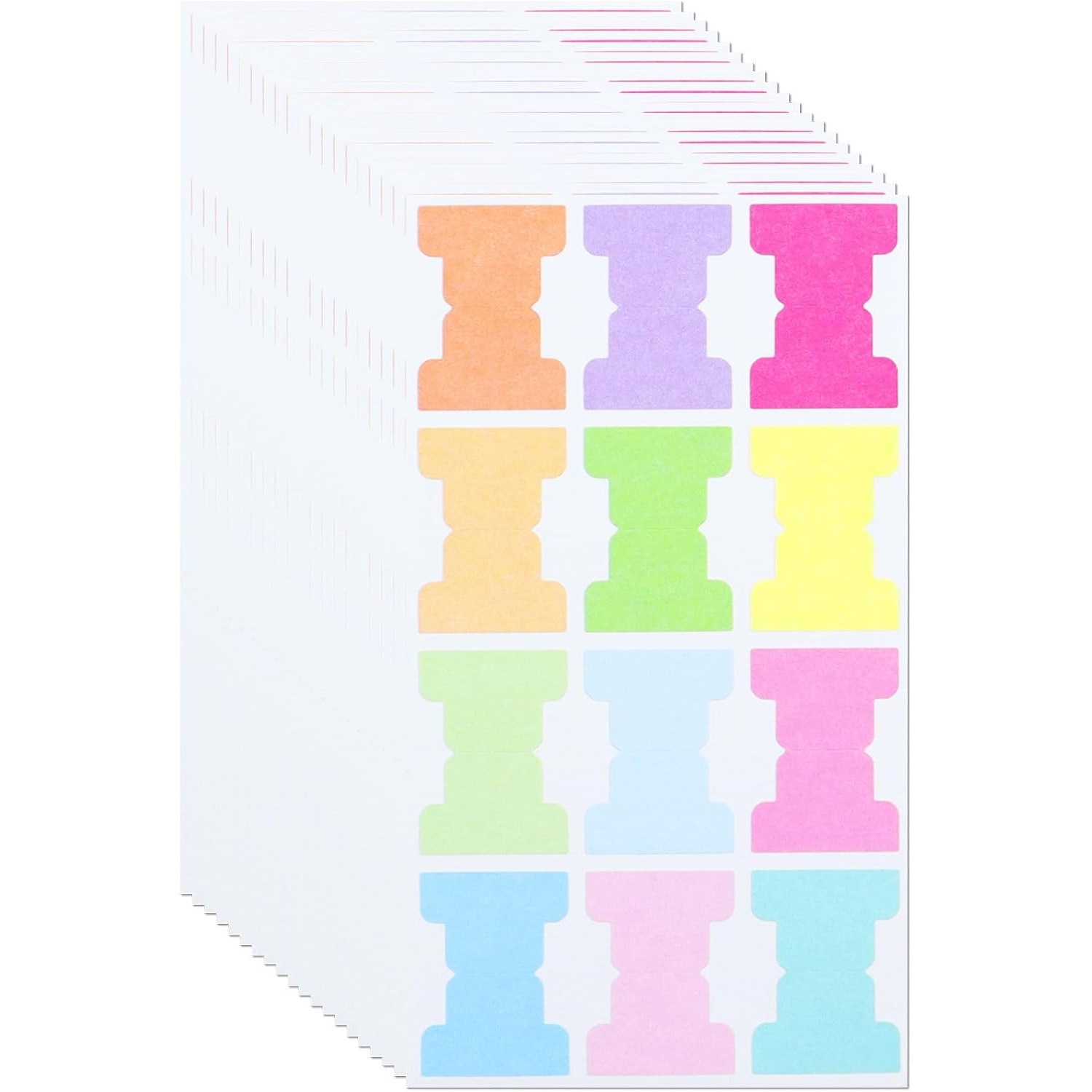 双面可写彩色书签贴纸20张12色分类标记本页标签