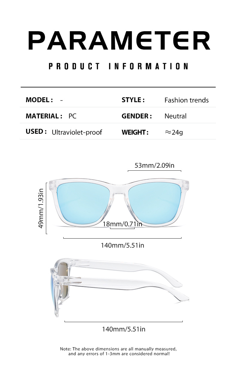 Nuovi occhiali da sole con montatura trasparente, occhiali da sole alla moda e personalizzati, resistenti ai raggi UV, rivestiti con pellicola autentica, occhiali di fascia alta_voghion.com