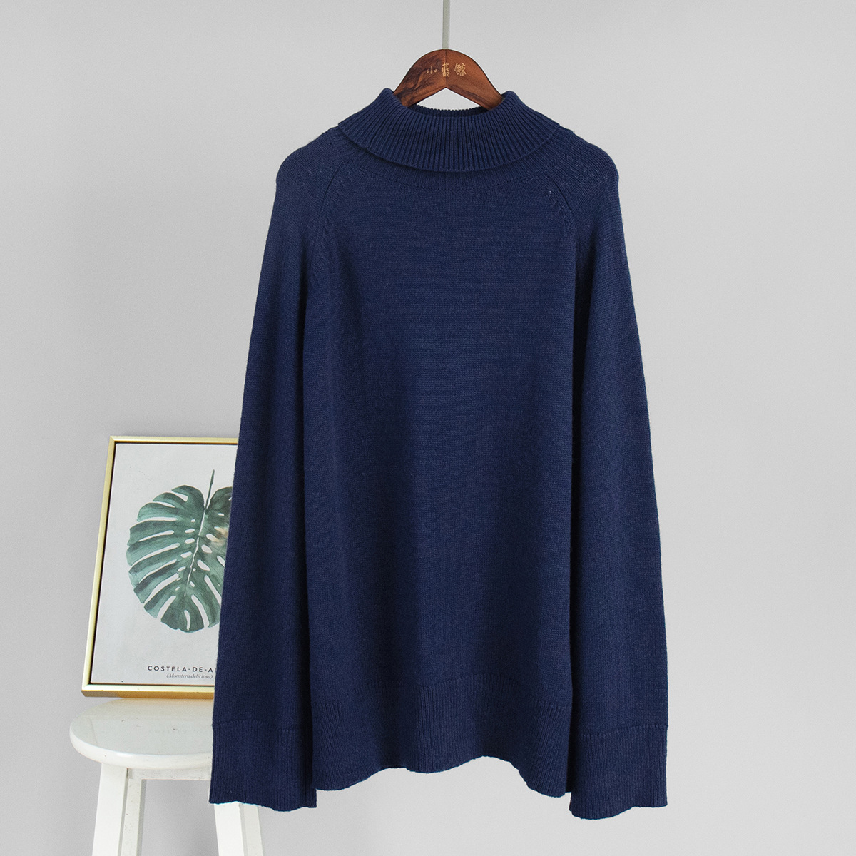 Suéter de Cuello Alto de Lana, Estilo Europeo y Americano, Otoño-Invierno 2025, Nuevo Suéter Holgado de Punto, Cálido para Mujer image 10