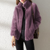 Tide, warm jacket, double-sided velvet keep warm sweatshirt, cardigan with zipper