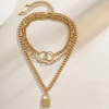 Accessory, chain for key bag  hip-hop style, lock, necklace with tassels, European style