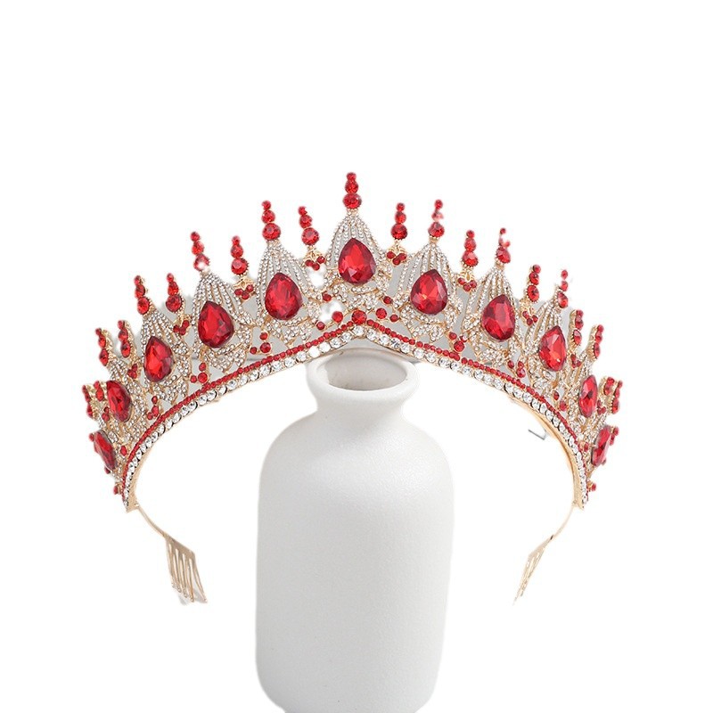 Tocado de corona transfronteriza, sensación de lujo, atmósfera lujosa, fiesta de cumpleaños, corona de diamantes de color barroco retro