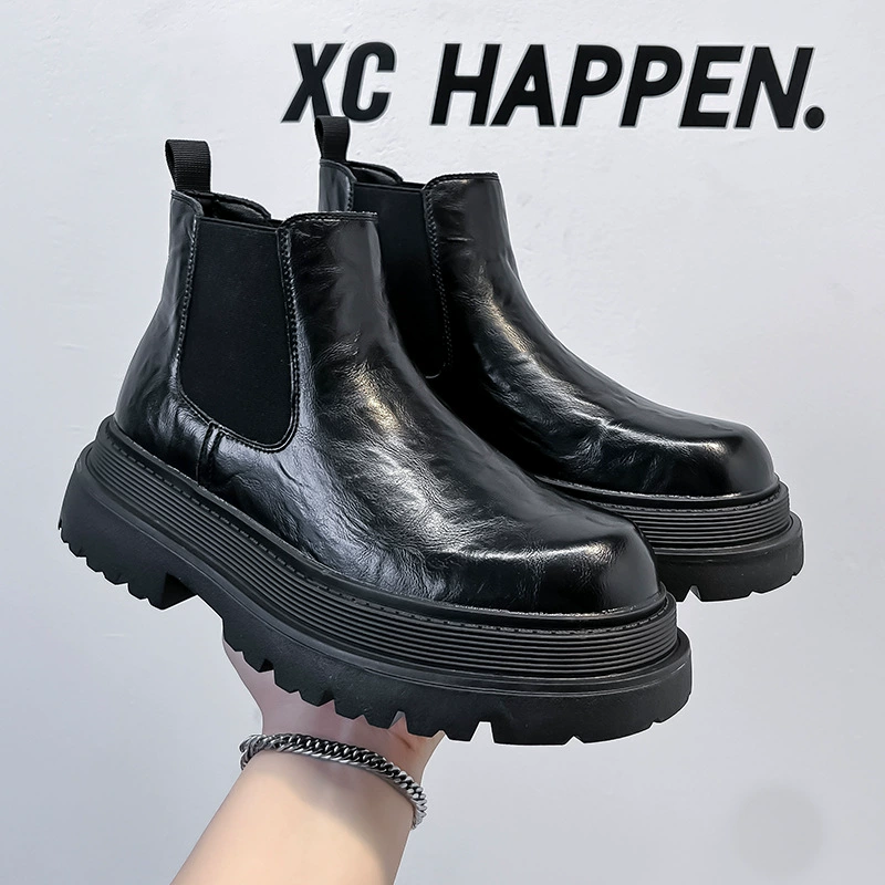 Ботинки (Martens) челси на платформе, дышащие, кожаный верх, размеры 41–44