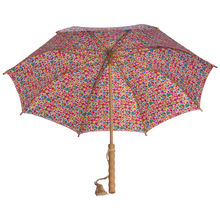 吊穗实木伞柄20寸8骨手动女士直杆日本洋伞木中棒碎花外贸雨伞厂