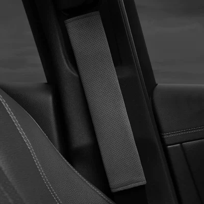 Car Seat Belt Shoulder: Seat belt shoulder pad - 32cm-carbon-black-perforated-breathable-model-one-pack