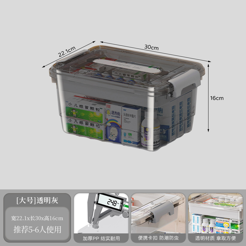 Transparent gray large size-22.1*30*16cm