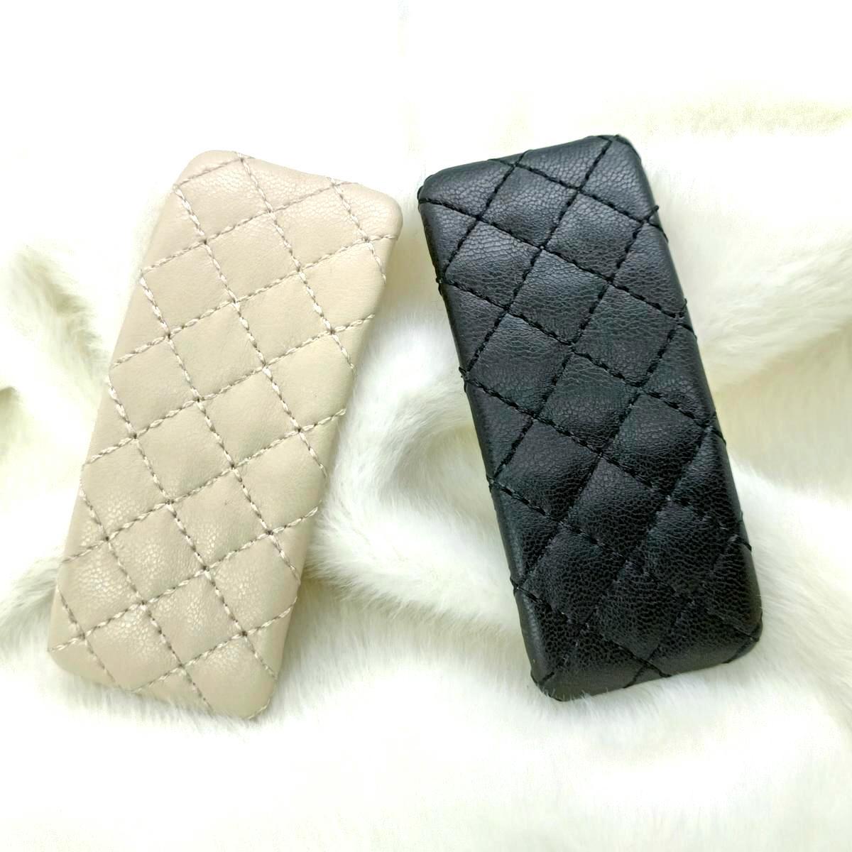 BA230702-9.1x3.8cm方格绣花PU皮发夹-IM