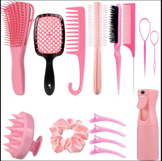 Brazo de cabello, tocado, arco, tocado, cepillo de lavado de cabello, botella de pulverización continua, peinado de cabello de cola, peinado de cabello hueco