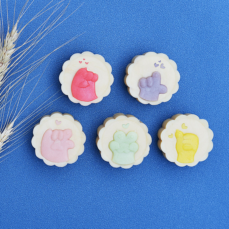 Baking Tools Mid-Autumn Festival Lava Mooncake Mold Cartoon Cat Paw Shape Hand-Pressed Household Mung Bean Pastry Mold