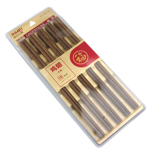 Jinda Rimei 50144 red sandalwood chopsticks, daily use chopsticks for home and hotel, 50145 unpainted chicken wing wood chopsticks