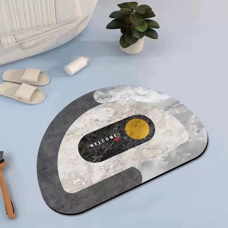 Alfombrilla de baño de tierra de diatomeas antideslizante para dropshipping transfronterizo Temu, alfombrilla de suelo para baño, alfombrilla de inodoro absorbente de agua de secado rápido, alfombrilla para puerta.