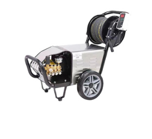 雷格LG-8162S商用高压清洗机全铜泵头关枪停机带卷管器洗车机洗车