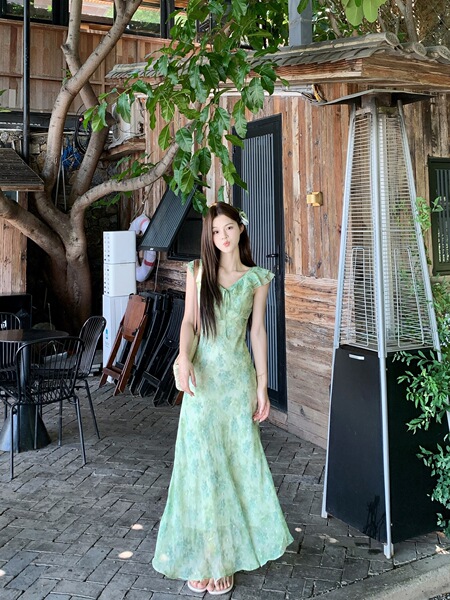 Green summer dress
