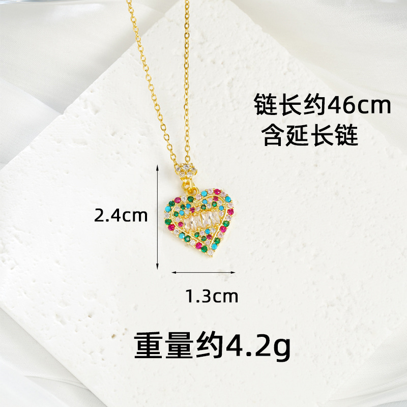 Collar de oro de arena vietnamita transfronterizo Pendientes de corazón de diamantes de lujo ligero Conjunto de joyería de alta calidad para mujer que no se desvanece durante mucho tiempo al por mayor