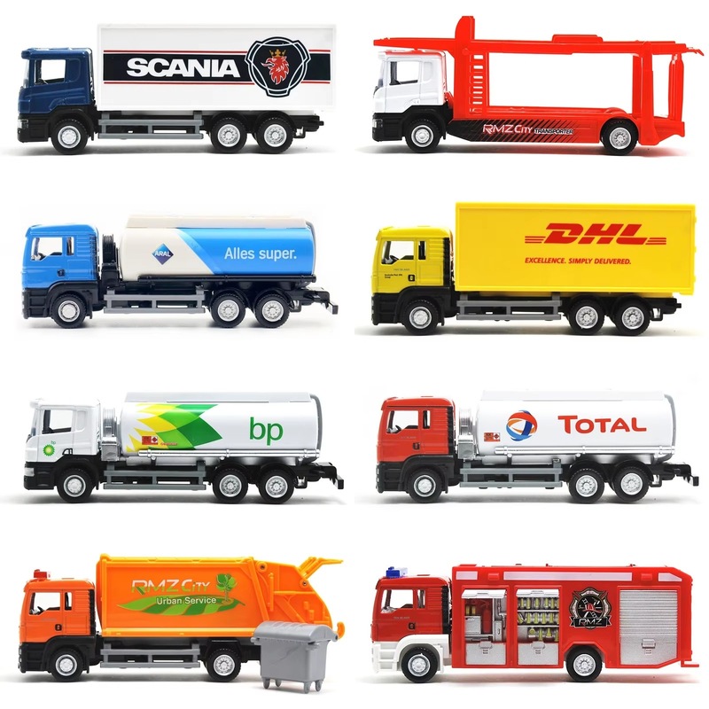 Marco 1:64 Alloy Toy Truck Model Scania Man Engineering Vehicle Mixer Fire Truck Container Truck