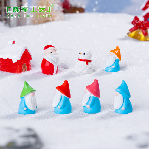 Cross-border new product miniature landscape Christmas Santa elf snowman room DIY decoration accessories mini figurine