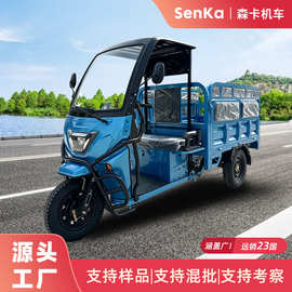 三轮电动车拉货载客农场出口客货两用新款南美畅销款带棚货物三轮