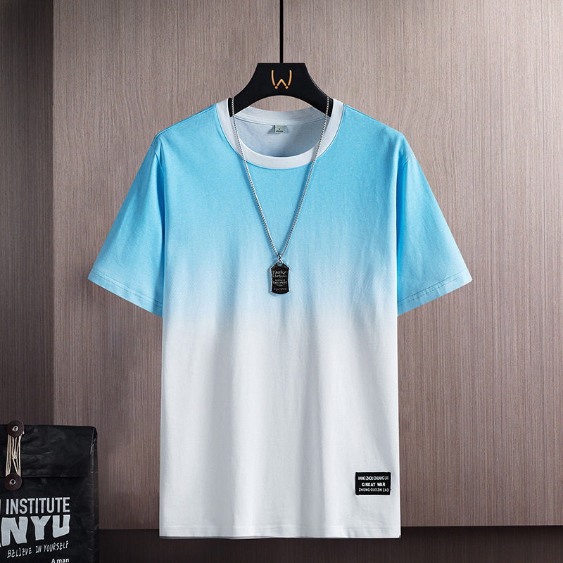 T-shirt dégradé en coton à manches courtes pour hommes, design d'été, petit nombre de T-shirts à manches mi-longues ins China-Chic_voghion.com