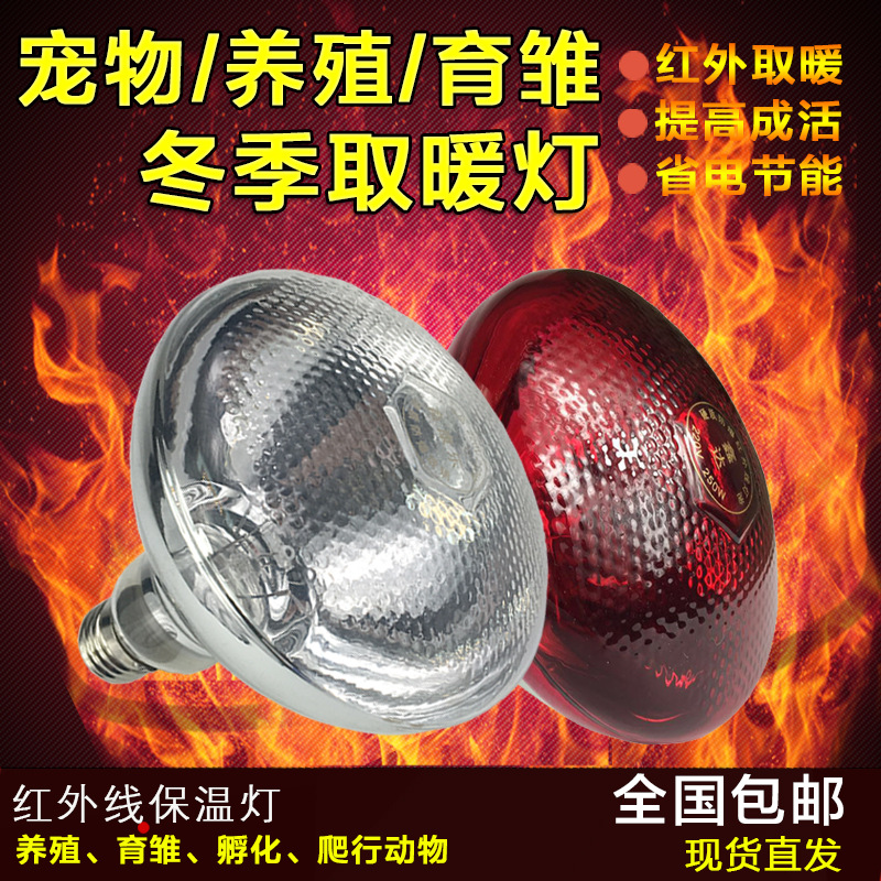 猪用保温灯养殖专用取暖灯小鸡仔猪育雏兽用加热烤灯加温保暖灯泡