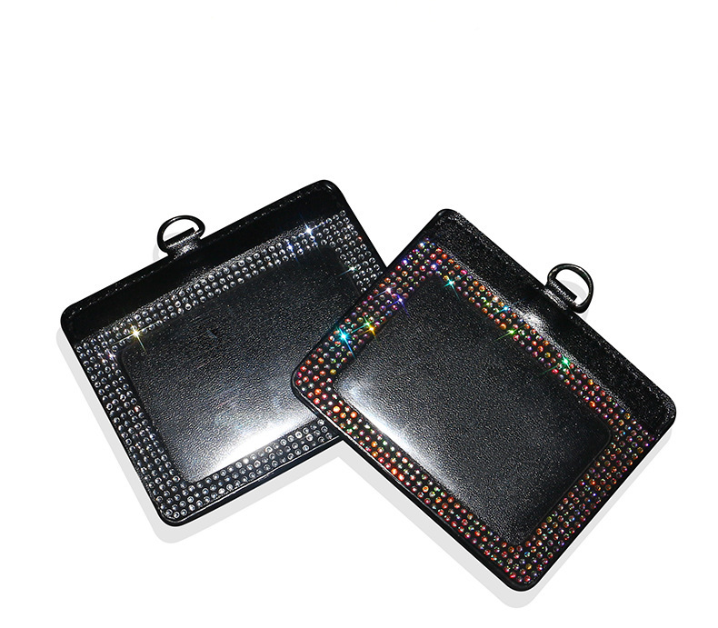 Cross-Border Hot-Selling Rhinestone Card Holder, Large Capacity, Multiple Color Options, Small Card Slots, Compact Leather Pu Card Case for Women