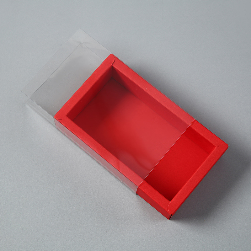 Caja de embalaje de cajón transparente esmaltado Caja de color rectangular Caja de cajón Caja de cartón kraft Caja de cartón blanco Logo impreso personalizado